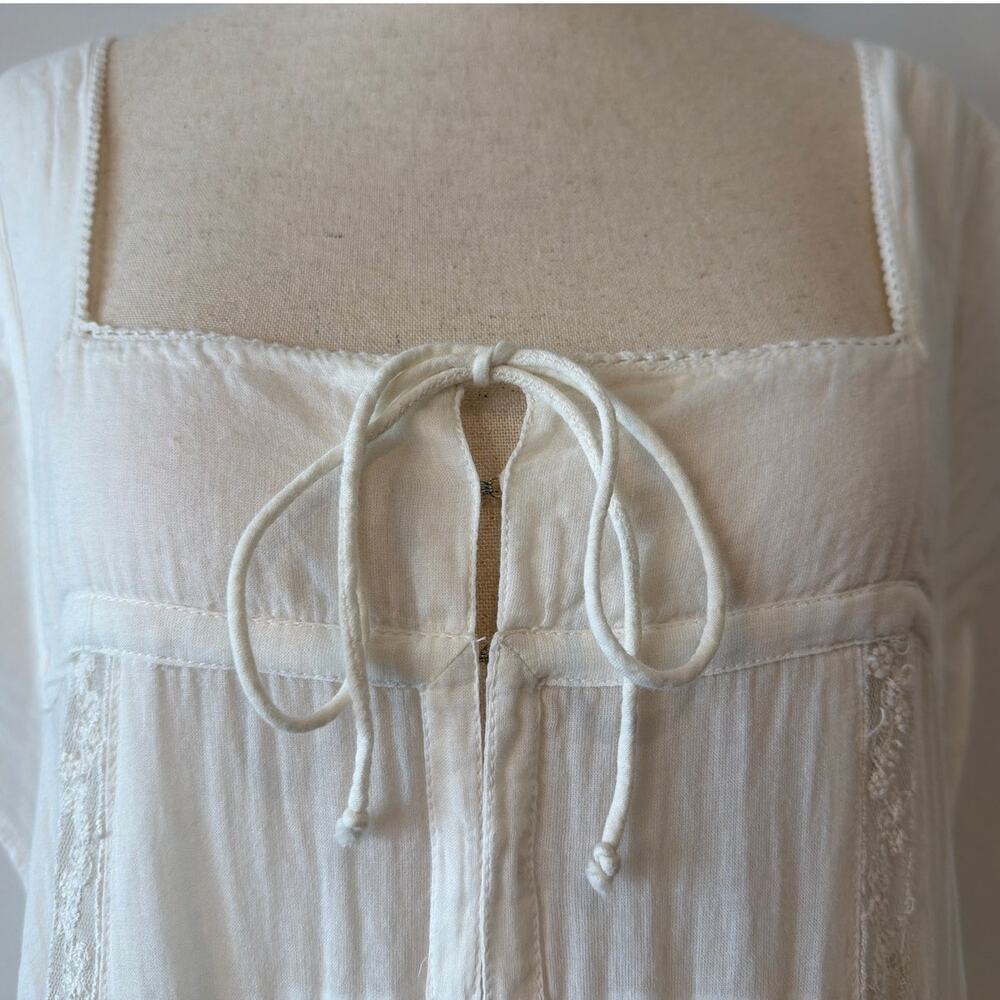Free People “Tied To You” Maxi Tunic Dress, Ivory/White, Women’s Size Small - Picture 4 of 10